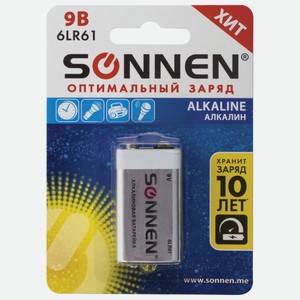 Батарейка Sonnen Alkaline 6LR61, 9B (451092)