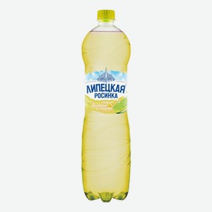 Вода минеральная Липецкая газированная со вкусом Лимона и Лайма, пластиковая бутылка, 1,5 л