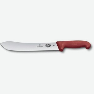 Нож кухонный Victorinox Fibrox Butchers knife, разделочный, 250мм, заточка прямая, стальной, красный [5.7401.25]