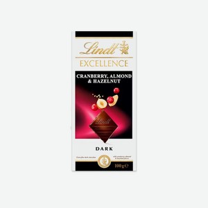 Шоколад Линдт Экселленс с клюквой, фундуком и миндалем 0.1кг
