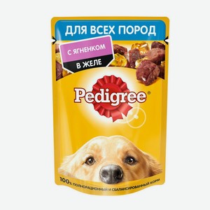Корм для взрослых собак  Педигри  для всех пород Ягненок В Желе 85гр