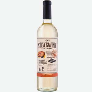 Вино Стейквайн Торронтес молодое белое полусухое 12,5% 0,75л