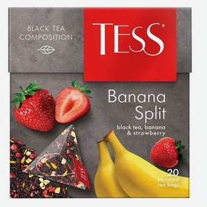 Чай черный Tess Banana Split в пирамидках, 20 шт