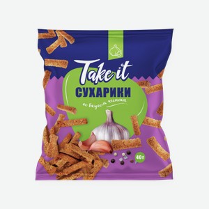 Сухарики ржано-пшеничные Take It Чеснок, 40 г