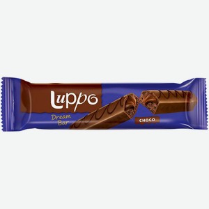 Батончик Luppo с покрытием из тёмного шоколада с начинкой из какао-крема и бисквита, 50г