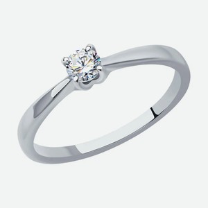 Кольцо SOKOLOV Diamonds из белого золота с бриллиантом 1012411-3-66, размер 17.5