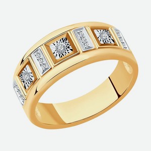 Кольцо SOKOLOV Diamonds из комбинированного золота с бриллиантами 1012187, размер 18.5