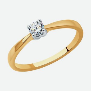 Кольцо SOKOLOV Diamonds из золота с бриллиантом 1012411, размер 19