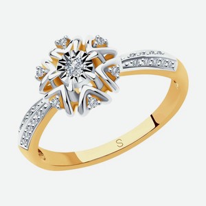 Кольцо SOKOLOV Diamonds из комбинированного золота с бриллиантами 1011997, размер 16.5