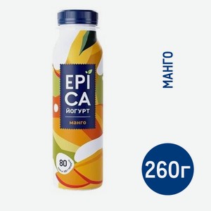 Йогурт питьевой Epica манго 2.5%, 260г Россия