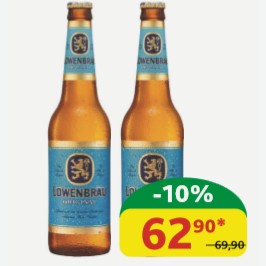 Пиво светлое Ловенбрау Оригинальное Пастеризованный, 5.4%, ст/б, 0,45 л
