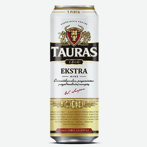 Пиво Таурас Экстра светл. 5,2% 0,568 л ж/б /Литва/