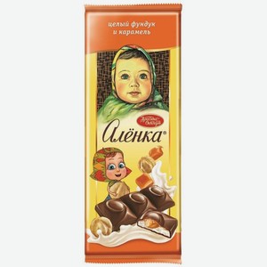 Шоколад  Алёнка  молоч. с нач. цел.фунд/карам. 165г, Красный Октябрь