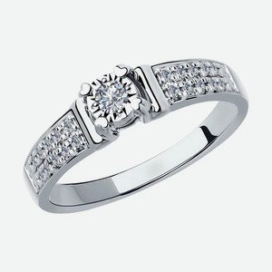 Кольцо SOKOLOV Diamonds из белого золота 585 пробы с бриллиантами 1011801, размер 18.5