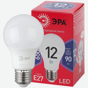 Лампа светодиодная ЭРА A60-12W-865-E27 груша холодный свет