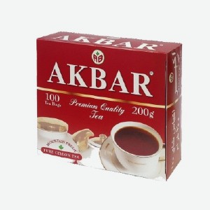 Чай  Акбар , черный, цейлон, красно-белая серия, 100 пак