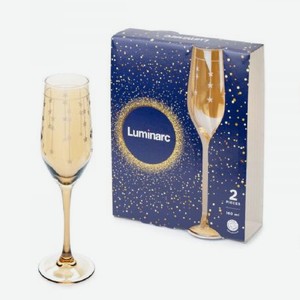 Набор бокалов для шампанского СЕЛЕСТ Золотой Мед и Звезды 2шт 160мл LUMINARC (Q3088)