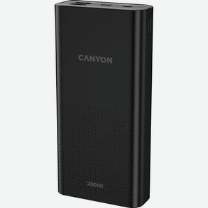 Внешний аккумулятор (Power Bank) Canyon PB-2001, 20000мAч, черный [cne-cpb2001b]