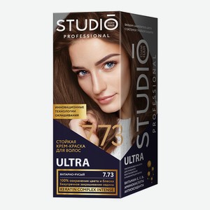 Крем-краска для волос Studio Professional Ultra стойкая для седых волос тон 7.73, янтарно-русый