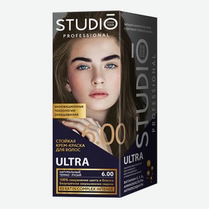 Крем-краска для волос Studio Professional Ultra стойкая для седых волос тон 6.00, натуральный темно-русый