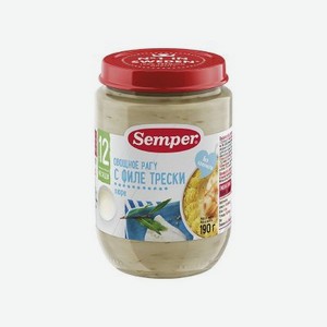 Пюре Semper, Овощное рагу с филе трески 190 г