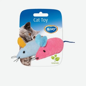 DUVO+ Игрушка для кошек с кошачьей мятой  Две мышки , мультиколор, 6х5х3см (Бельгия)