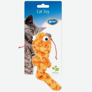 Игрушка для кошек интерактивная, с кошачьей мятой DUVO+  Сомик , оранжевая, 17х4.5х4см