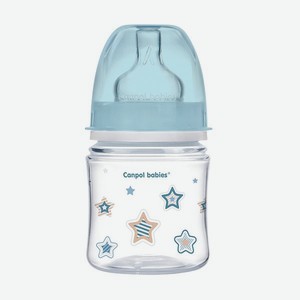 Бутылочка Canpol Babies Newborn baby EasyStart с широким горлышком антиколиковая 120мл с 0месяцев Голубая