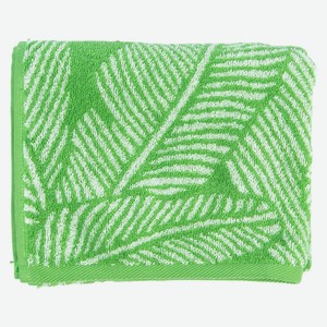 Полотенце Cleanelly Листья зеленое пестротканное плотность 420гр 50х80 см артПЦ-3602-5801