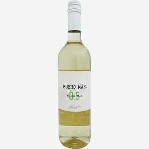 Вино Mucho Mas безалкогольное белое полусухое, 750мл