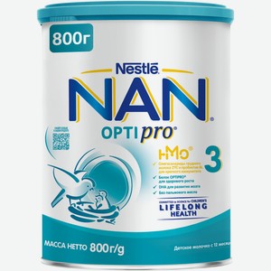 Смесь Nan 3 Optipro молочная с 12 месяцев, 800г