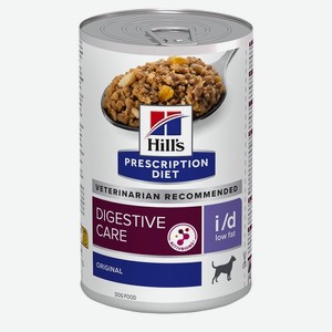 Hill s вет.консервы prescription Diet i/d Low Fat Digestive Care, влажный диетический корм для собак при расстройствах пищеварения, с низким содержанием жира (360 г)