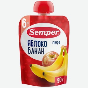 Пюре Semper Яблоко банан с 6 месяцев 90г