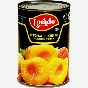 Персики в легком сиропе Lorado половинки, 425 г