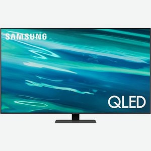 65  Телевизор Samsung QE65Q80AAUXRU, QLED, 4K Ultra HD, черненое серебро, СМАРТ ТВ, Tizen OS