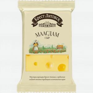 Сыр БРЕСТ-ЛИТОВСК Маасдам, 45%, 200г