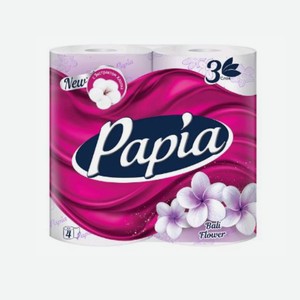 Туалетная бумага Папиа Балийский цветок 3сл, 4шт
