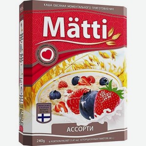 Каша овсяная Matti Ассорти 6х40 г