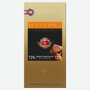 Шоколад горький Bucheron Superior миндаль 72 % какао, 100 г