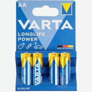 AA Батарейка VARTA Longlife power High Energy LR6 BL4 Alkaline, 4 шт.