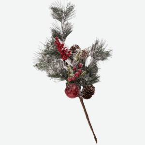 Ветка 46см декоративная Гринтайм с ягодами и снегом Нинбо ГринТайм , 1 шт