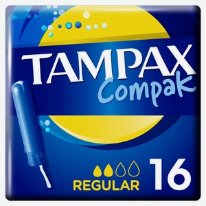 Тампоны женские гигиенические с аппликатором TAMPAX Compak Regular Duo, 16шт