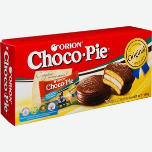 Мучное кондитерское изделие в глазури  Choco Pie  (Чоко Пай), 6 штук, 30г