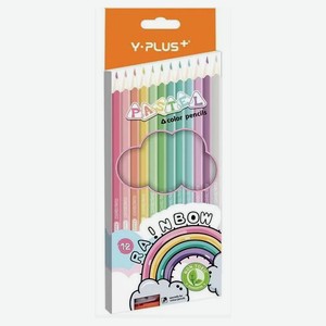 Карандаши цветные Y-Plus Rainbow Pastel, 12 цветов
