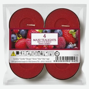 Свеча чайная арома Petali Смешанные ягоды 11,5х2,4 см, 4 шт