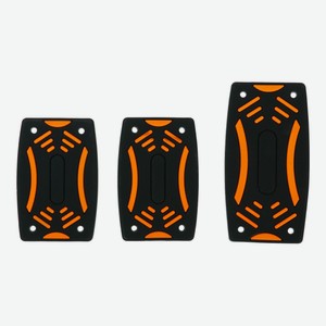 Накладки на педали автомобиля Cartage черные/оранжевые, 3 шт (7373308)