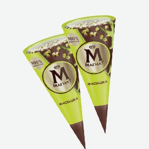 Мороженое Магнат Фисташка/Шоколад рожок, 8%, 72 гр