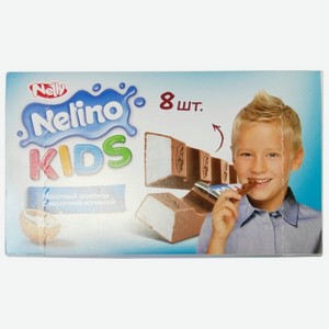 Шоколад Nelly Nelino Kids молочный с молочной начинкой, порционный, 100 г