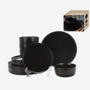 Набор столовой посуды Kitchen World Land Black 12 предметов Китай