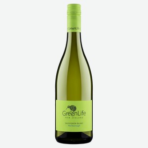 Вино GreenLife Sauvignon Blanc белое сухое, 0.75л Новая Зеландия